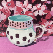 pink polka mug
