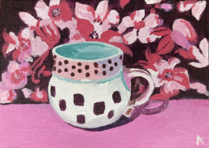 pink polka mug
